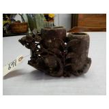 This Double Vase Appears To Be Carved From