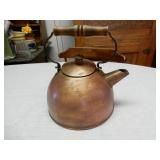Nice Smaller Copper Tea Pot With Wood Handle