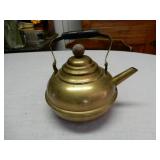 Small Brass Tea Pot W/Wood Knob & Handle