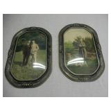 Pair Of Nice Photos In Bow Front Fancy Frames