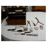 Wooden Box With Tray By "Union Tool Chest & C0.