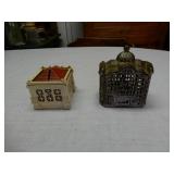 2 - Vintage Metal Bank Buildings