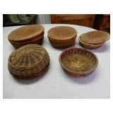 5 - Woven Baskets - 4 Have Tops