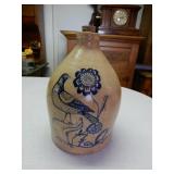 Fancy Stoneware Jug With Blue Bird & Flower