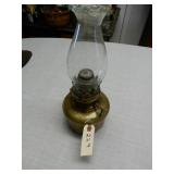 Older Brass Oil Lamp Insert With Chimney