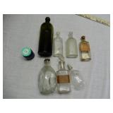 8 Old Bottles - Round By Pyrex, Haig & Haig Pinch,