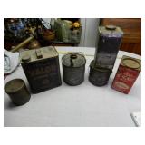6 - Tin Containers - Texaco Oil Tin, Long