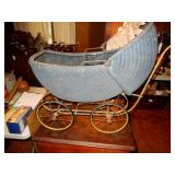 Nice Child Wicker Buggy With Metal Wheels,