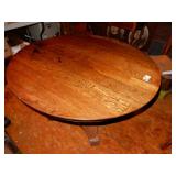 44 1/2" Round Oak Table With Cylinder Style