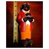 Cast Iron Black Man Holding Hat Bank