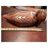 Carved Wooden Duck - By W.J. Church