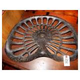 Old Cast Iron Seat - Marked "DEERING"