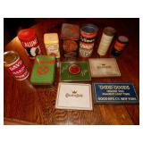 Box Of Old Advertising Tins - Lucky Strike, Davis