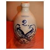 John Burger, Stoneware Jug w/ 2 Birds on Branch