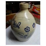 Burger & Lang Stoneware Jug w/ Blue Flower