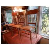 Oak Press Back Spindle Back Chair - Times 3