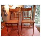 Oak Press Back Spindle Back Chair- Times 2