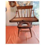 Oak Press Back Spindle Back Childs Potty Chair