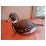 Hand Carved Painted Duck  W.T.C. On Bottom