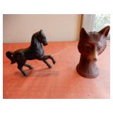 Small Fox Head Cast Iron  Bank, Horse Bank