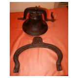 Cast Iron Dinner Bell With Mounting Yoke - 10"