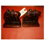Pair Cast Iron Horse Book Ends