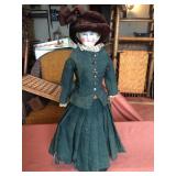 Vintage Porcelain Doll w/ Stand