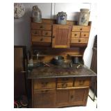 Antique Kitchen Cabinet w/ Zinc Top -Not Items
