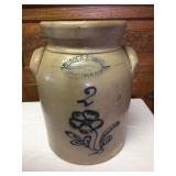 Burger & Lang 2 Gal. Churn Base-Blue Flower-Chips