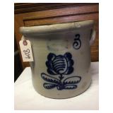 Burger Jr. 3 Gal. Stoneware Crock w/ Blue Flower