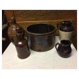 Brown Stoneware, Crocks, Jugs, Pitchers,