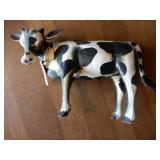 Hand Painted Wood Cow- As Is