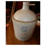 Red Wing 5 Gal. Stoneware Jug w/ Blue Swirl-Chip