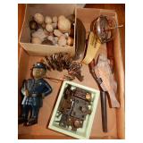 Lot- Collectibles- Spinner Top, Keys, Latches, Etc