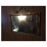 Gold Trim Framed Wall Mirror