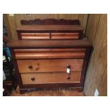 Early 3 Drawer Dresser w/ 2 Drawer Glove Box Top