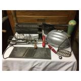 Vintage Utencils, Tin Cake Molds, Etc.