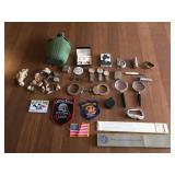 Lot- Canteen, Watches, Cuflings, Shells, Etc.