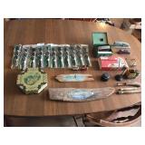 Lot- Watches, Early Desk Items, Tin, Etc