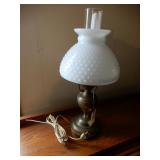 Oil Lamp Converted To Electric With Hobnail