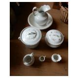 7 Pc. (Not Matching) White & Gold Chamber Set