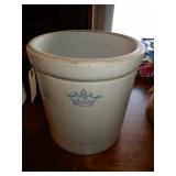 3 Gal. Stoneware Crock w/ Crown- No Damage Noted