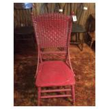 Vintage Wickerback Chair- Red