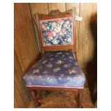 Vintage Upholstered Chair w/ Casters