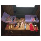 2- Barbie Carring Cases w/ Barbies & Clothes