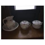 Ironstone China Bowl & Chamber Pot (Has Crack)