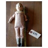 Porcelain Head - Straw Filled 10" High Girl Doll