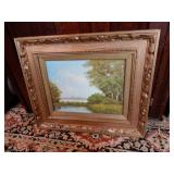 Framed Oil Painting on Canvas - Country Scene
