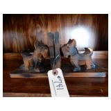 Wooden Dog Book Ends