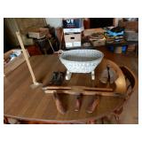 Wicker Doll Cradle - Missing Handle, Wood & Metal